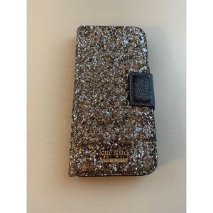 Kate Spade glittery iPhone 7 and 8 folio case